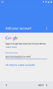 Enter your business Google account details