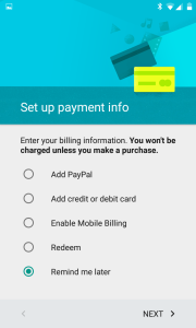 Payment details are unnecessary 